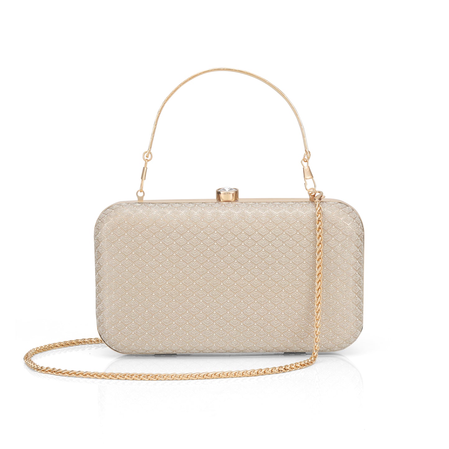 Women’s Luxury Box Clutch with Gold Chain – Party, Wedding & Evening Handbag