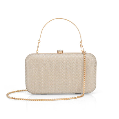 Women’s Luxury Box Clutch with Gold Chain – Party, Wedding & Evening Handbag