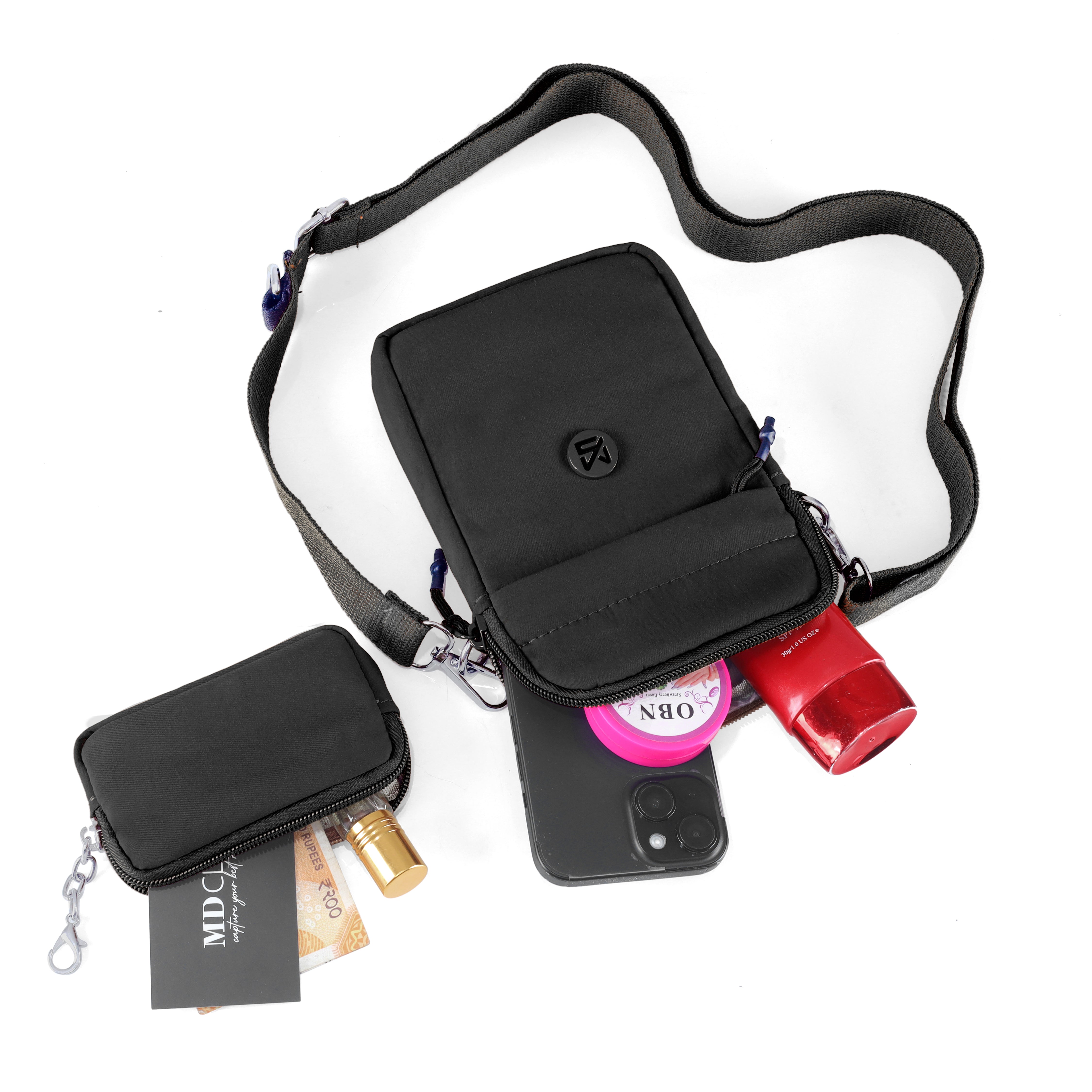 BAG IN Small Crossbody Bag for Women with Detachable Pouch – Multi-Color Travel Shoulder Bag, Light weight Phone Purse with Adjustable Strap