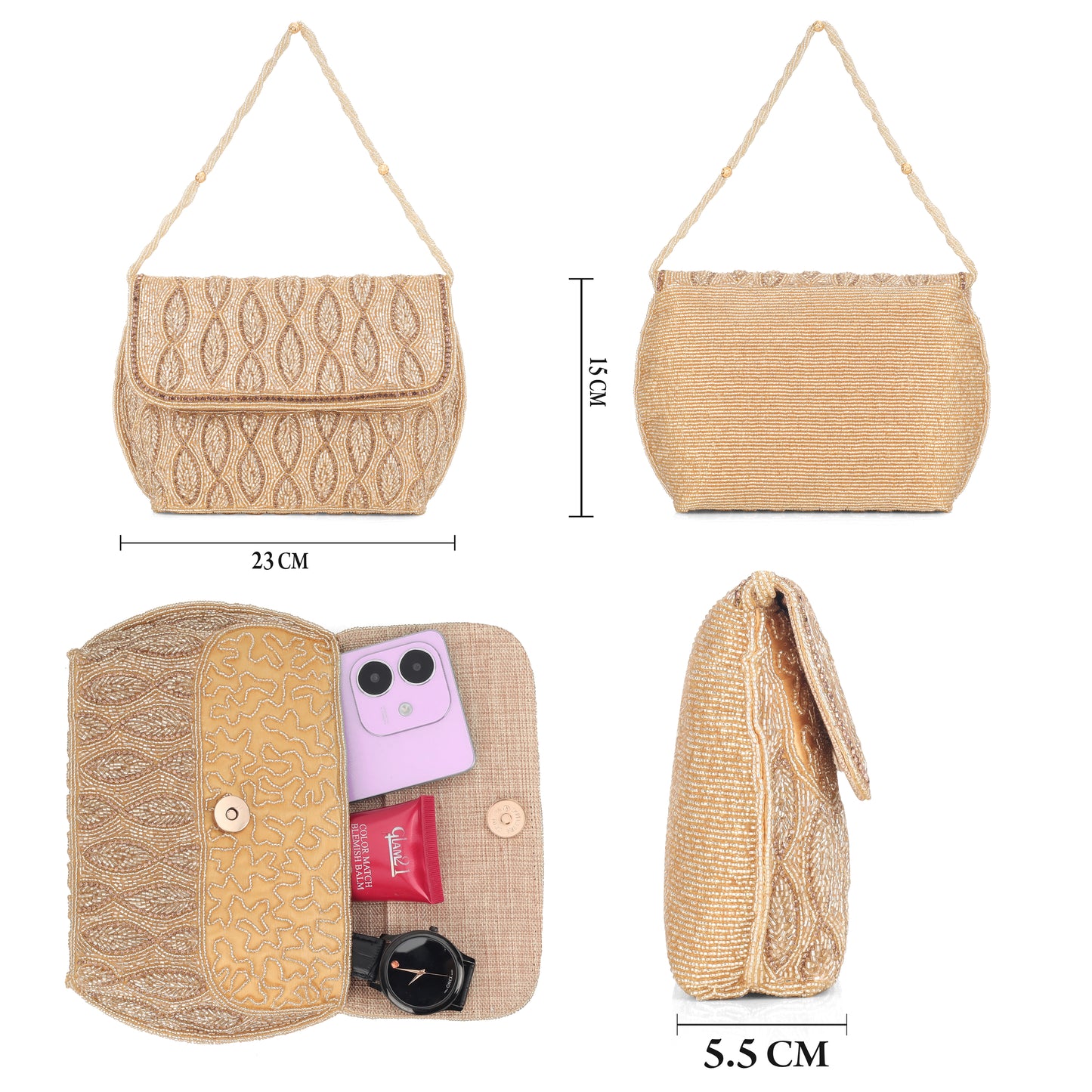 Elegant Beaded Party Clutch for Women – Wedding, Party & Festive Handbag