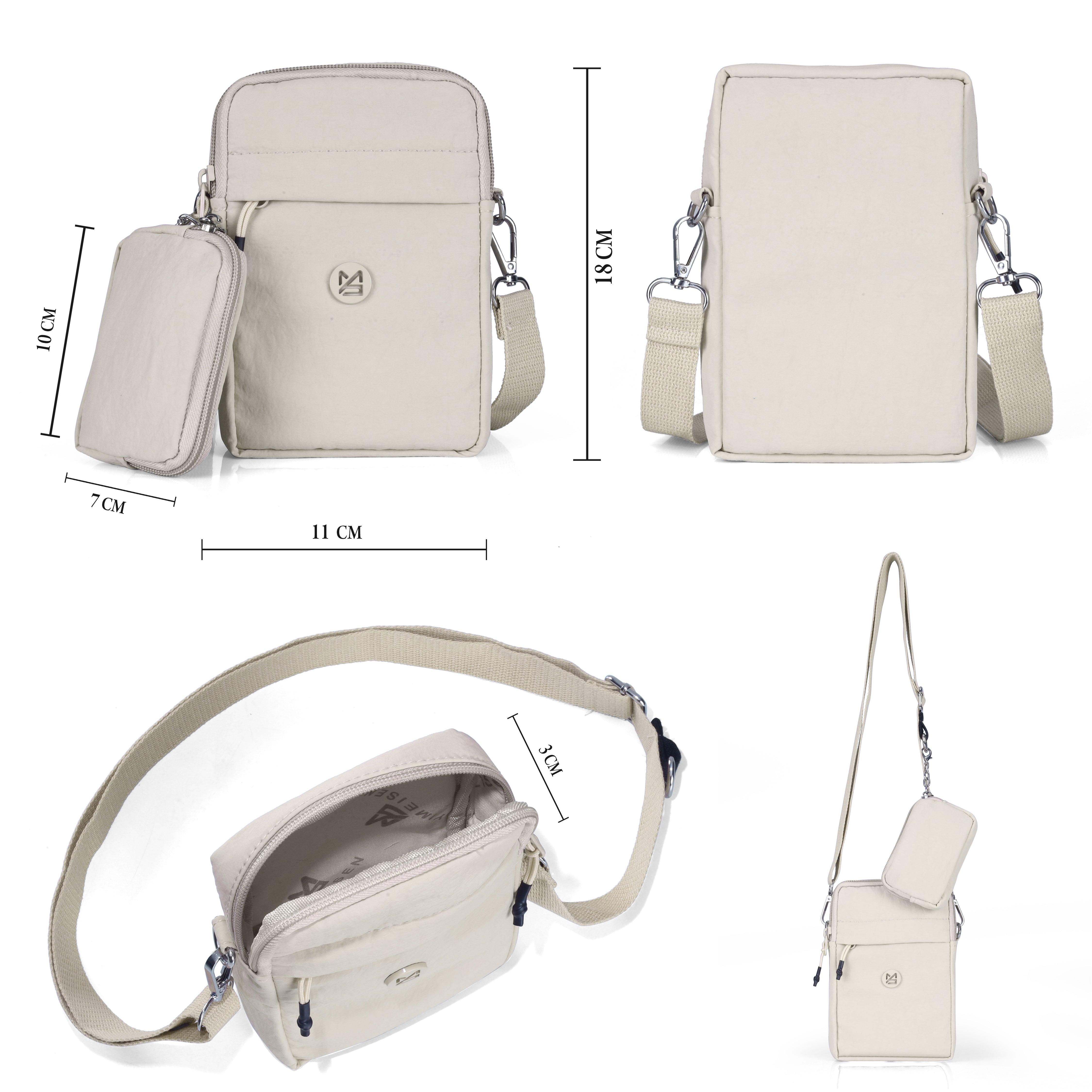 BAG IN Small Crossbody Bag for Women with Detachable Pouch – Multi-Color Travel Shoulder Bag, Light weight Phone Purse with Adjustable Strap