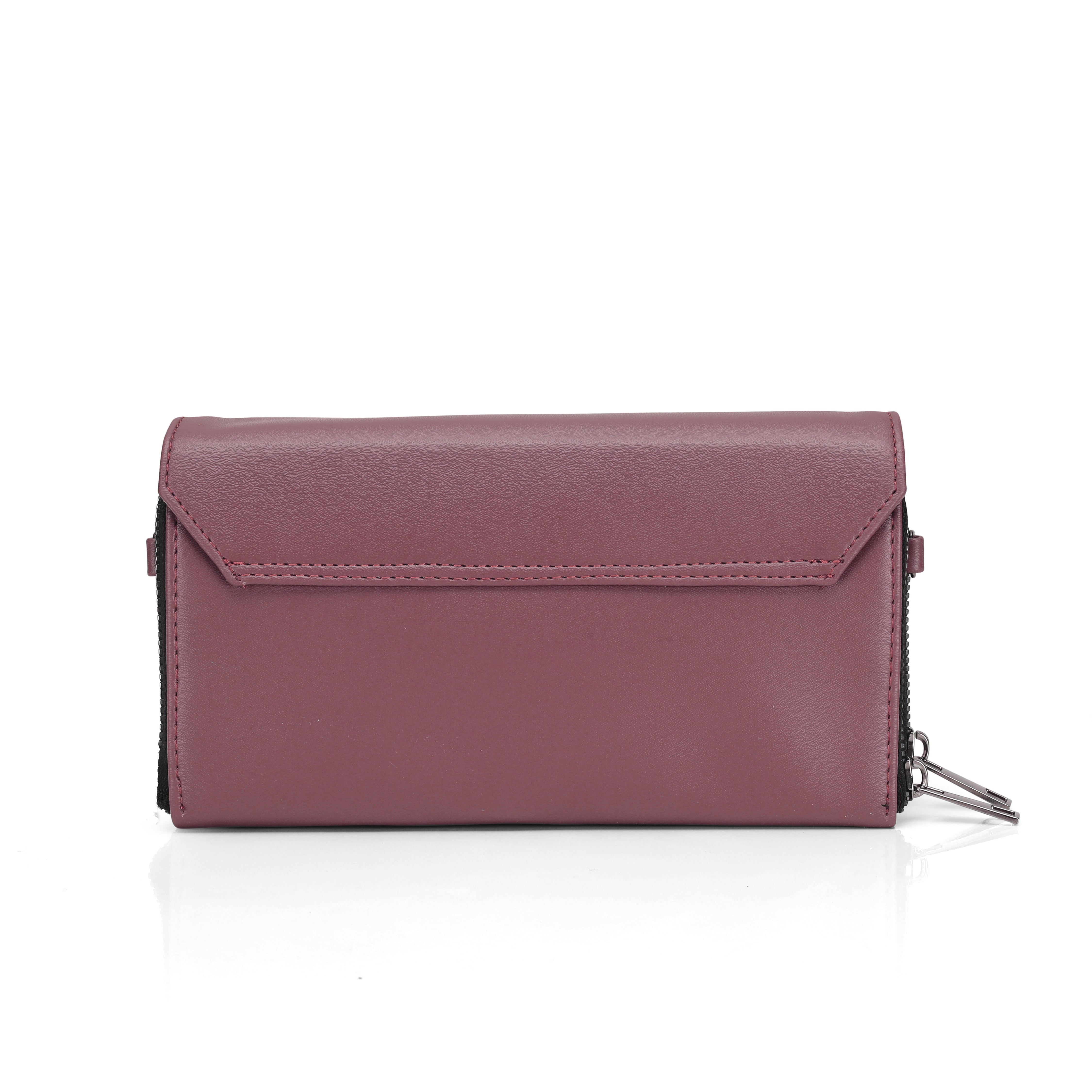 JI Accessories Women’s Multi-Compartment Wallet Clutch – Zippered Long Purse with Sling Strap (Multi-Color)
