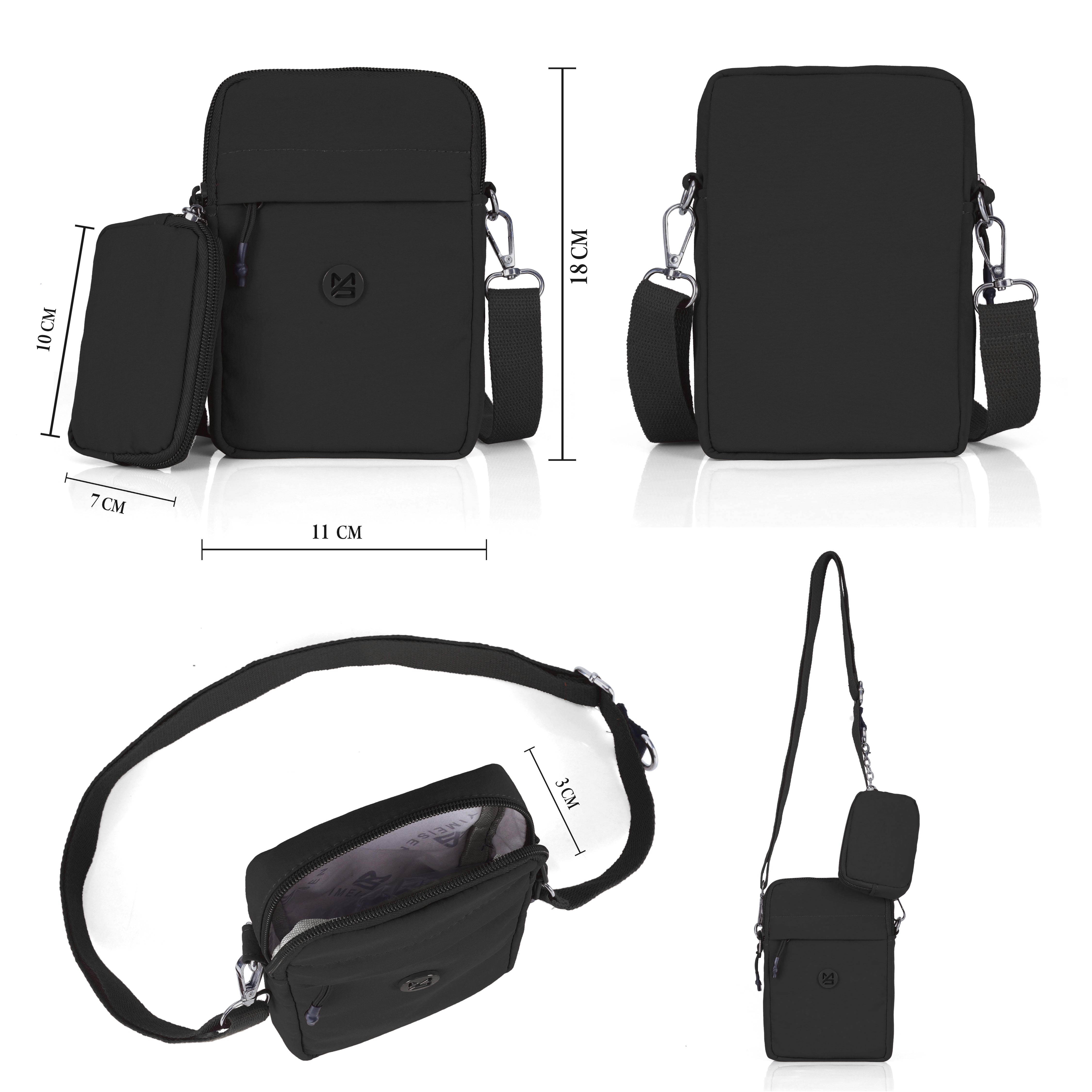 BAG IN Small Crossbody Bag for Women with Detachable Pouch – Multi-Color Travel Shoulder Bag, Light weight Phone Purse with Adjustable Strap