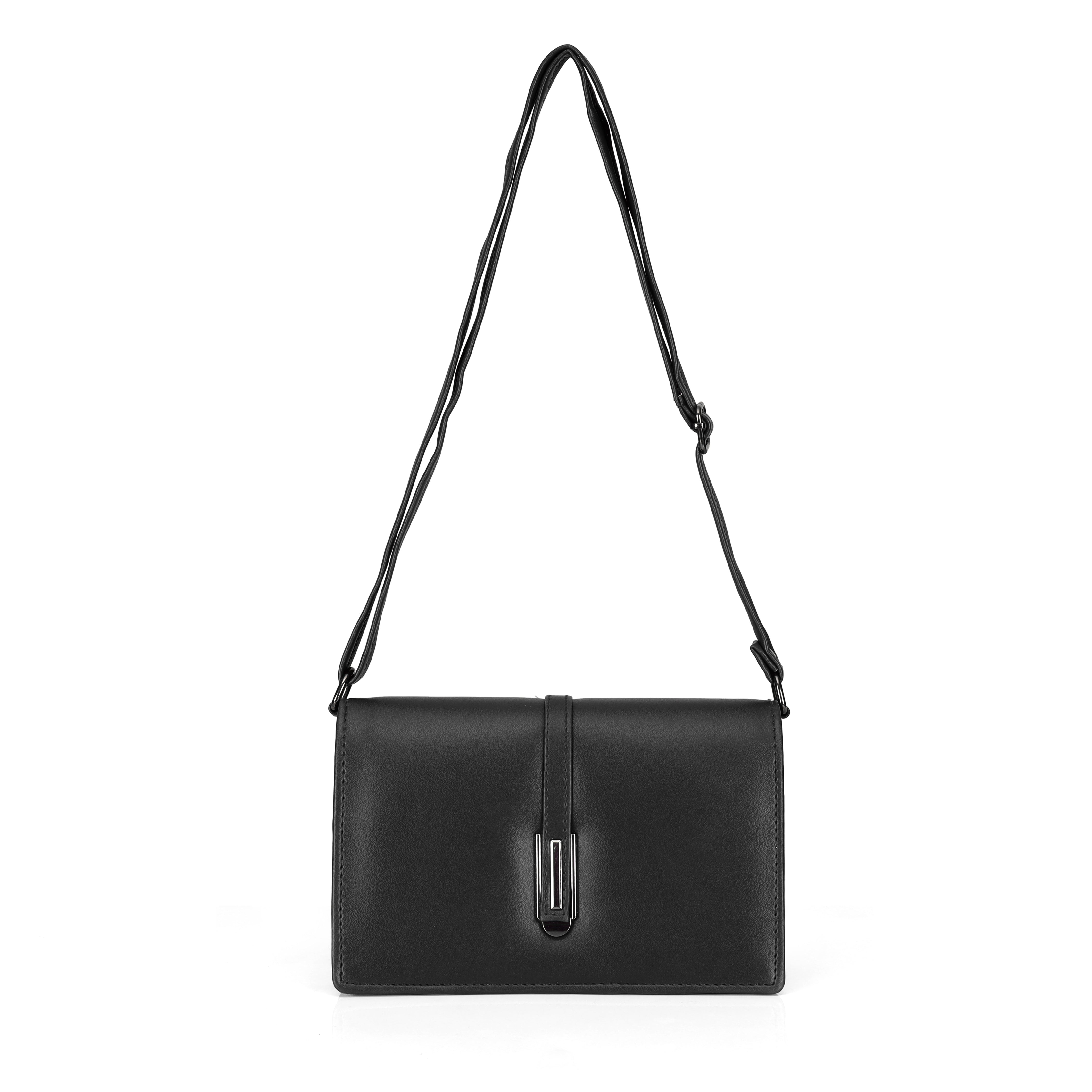 Premium Women’s Sling Clutch Bag | Stylish PU Leather Shoulder Purse with Magnetic Lock – Black, Wine & Taupe