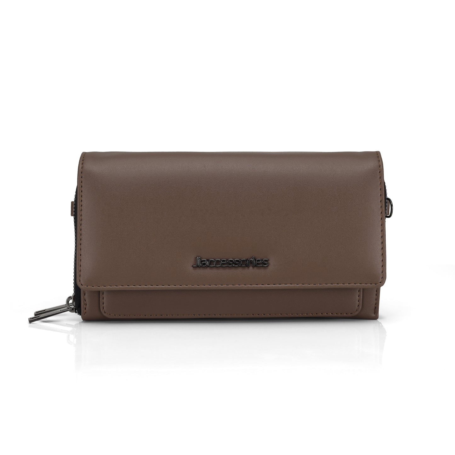 JI Accessories Women’s Multi-Compartment Wallet Clutch – Zippered Long Purse with Sling Strap (Multi-Color)