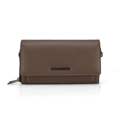 JI Accessories Women’s Multi-Compartment Wallet Clutch – Zippered Long Purse with Sling Strap (Multi-Color)