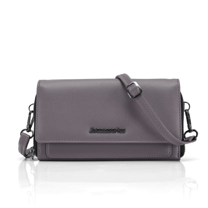 JI Accessories Women’s Multi-Compartment Wallet Clutch – Zippered Long Purse with Sling Strap (Multi-Color)