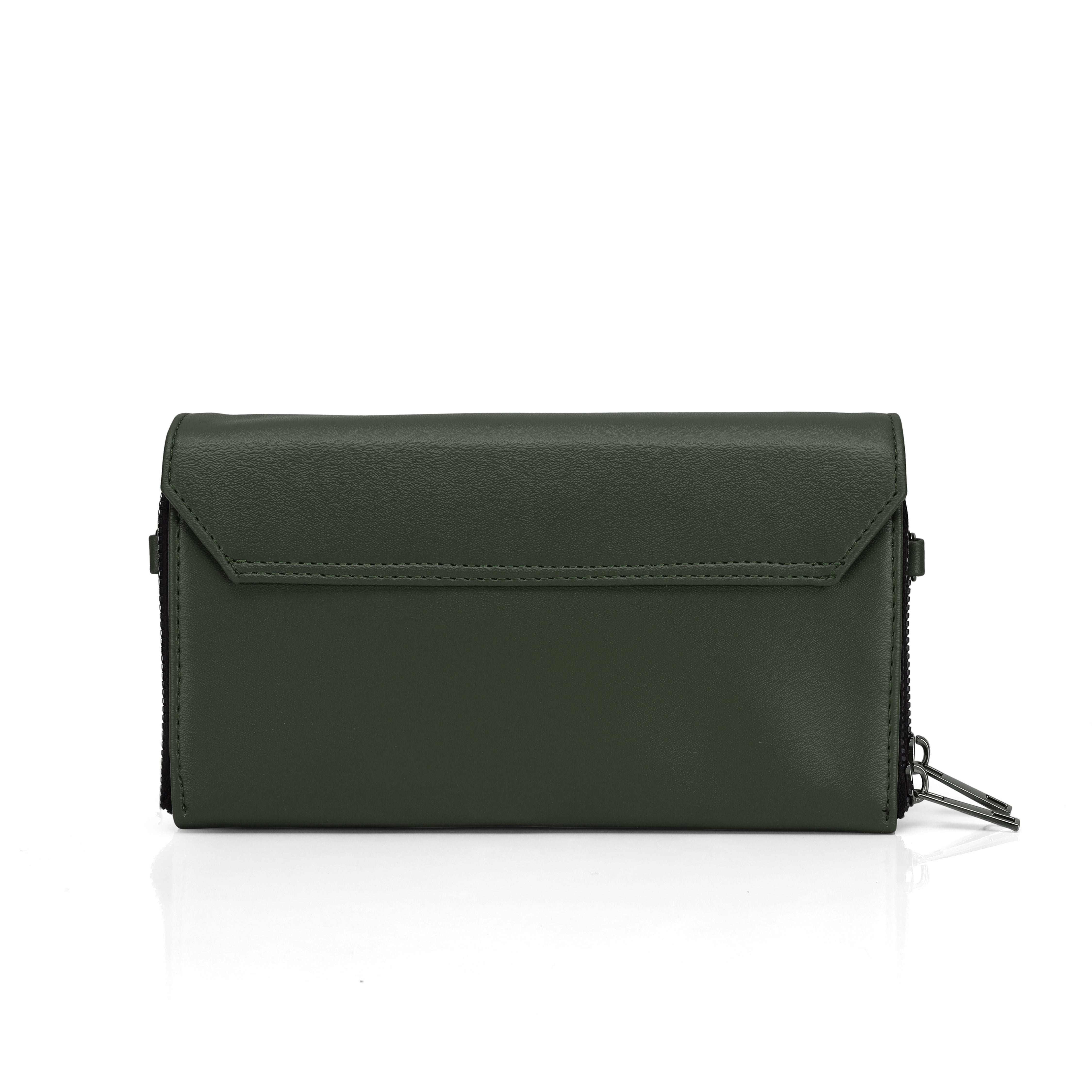 JI Accessories Women’s Multi-Compartment Wallet Clutch – Zippered Long Purse with Sling Strap (Multi-Color)