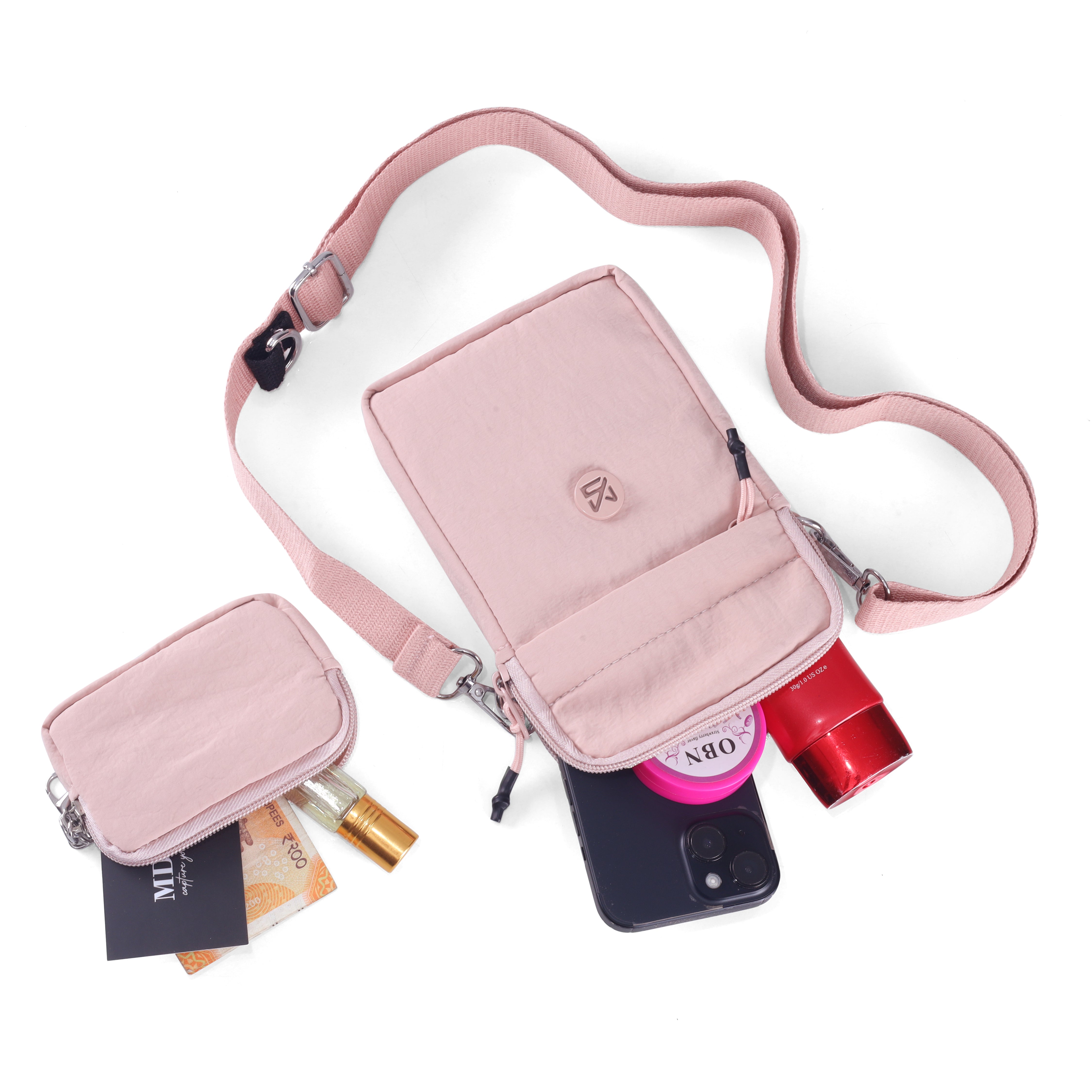 BAG IN Small Crossbody Bag for Women with Detachable Pouch – Multi-Color Travel Shoulder Bag, Light weight Phone Purse with Adjustable Strap