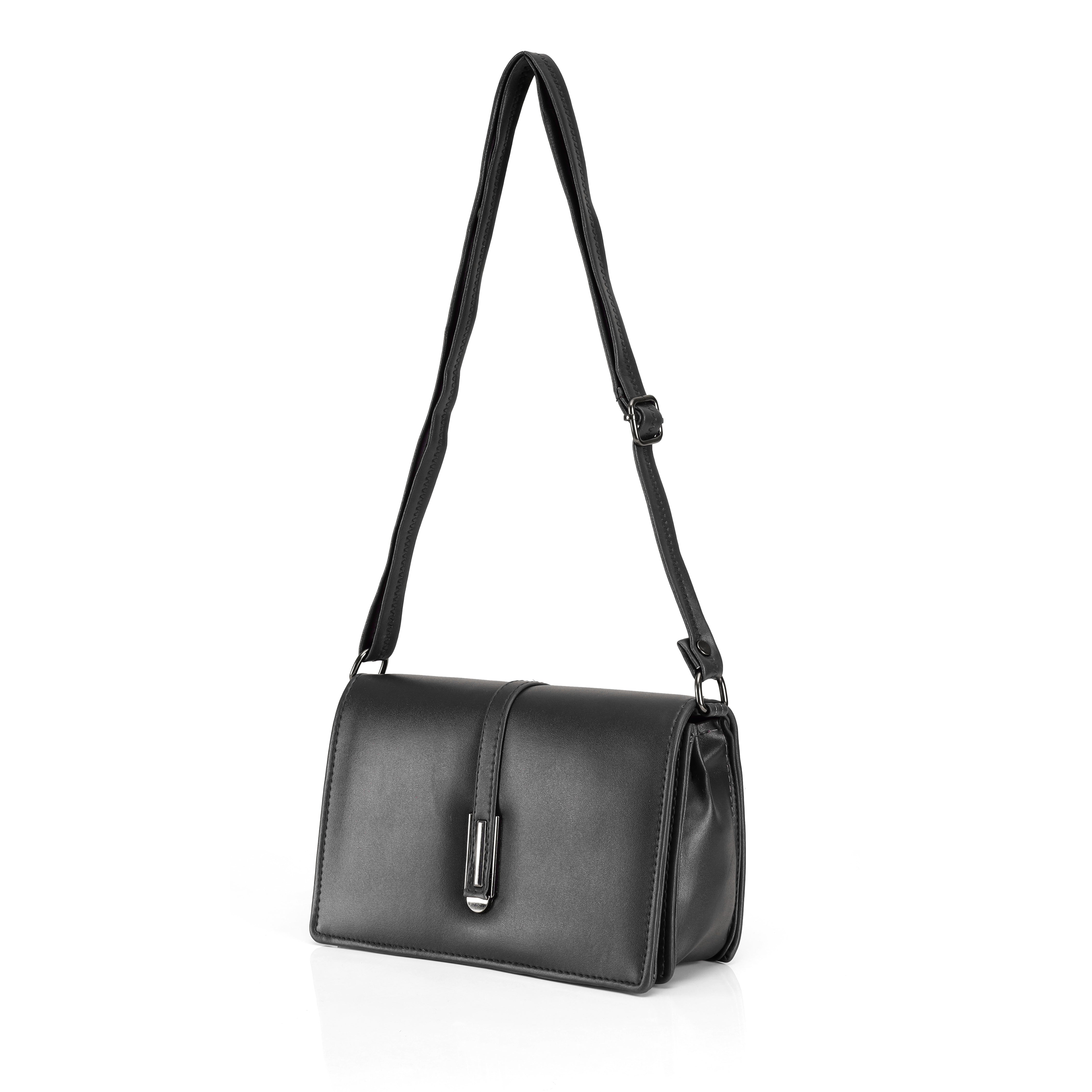 Premium Women’s Sling Clutch Bag | Stylish PU Leather Shoulder Purse with Magnetic Lock – Black, Wine & Taupe