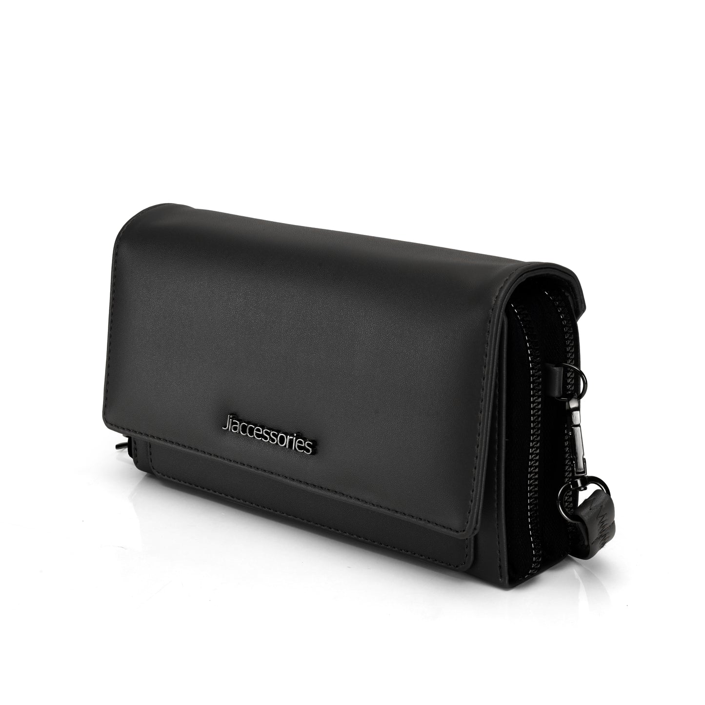 JI Accessories Women’s Multi-Compartment Wallet Clutch – Zippered Long Purse with Sling Strap (Multi-Color)