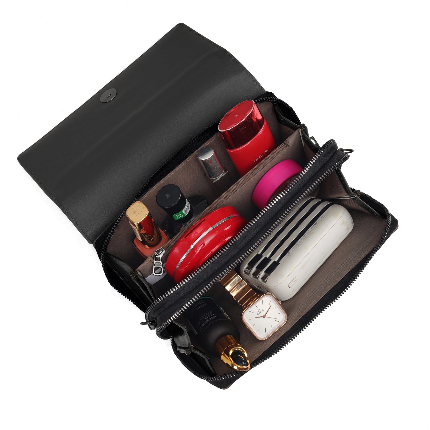 JI Accessories Women’s Multi-Compartment Wallet Clutch – Zippered Long Purse with Sling Strap (Multi-Color)