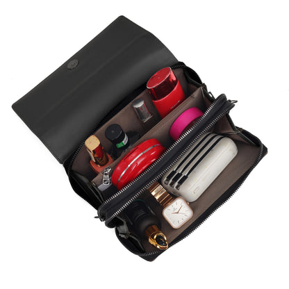 JI Accessories Women’s Multi-Compartment Wallet Clutch – Zippered Long Purse with Sling Strap (Multi-Color)