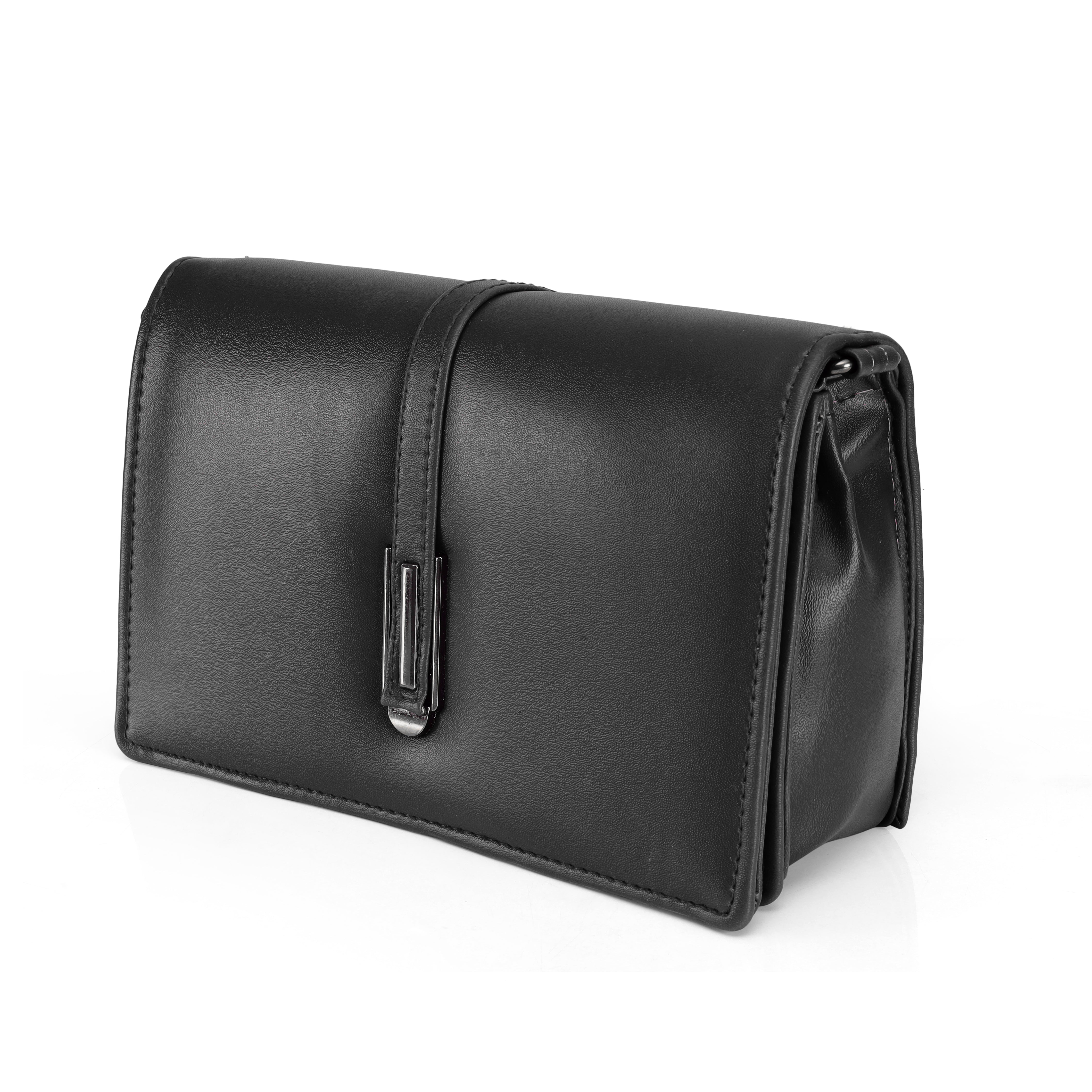 Premium Women’s Sling Clutch Bag | Stylish PU Leather Shoulder Purse with Magnetic Lock – Black, Wine & Taupe