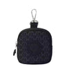 Bag in Mini Coin Purse Pouch with Zipper and Keychain Clip – Small Travel Wallet for Coins, Earbuds, Keys – Compact 10x10x2cm Square Organizer for Women (Black)