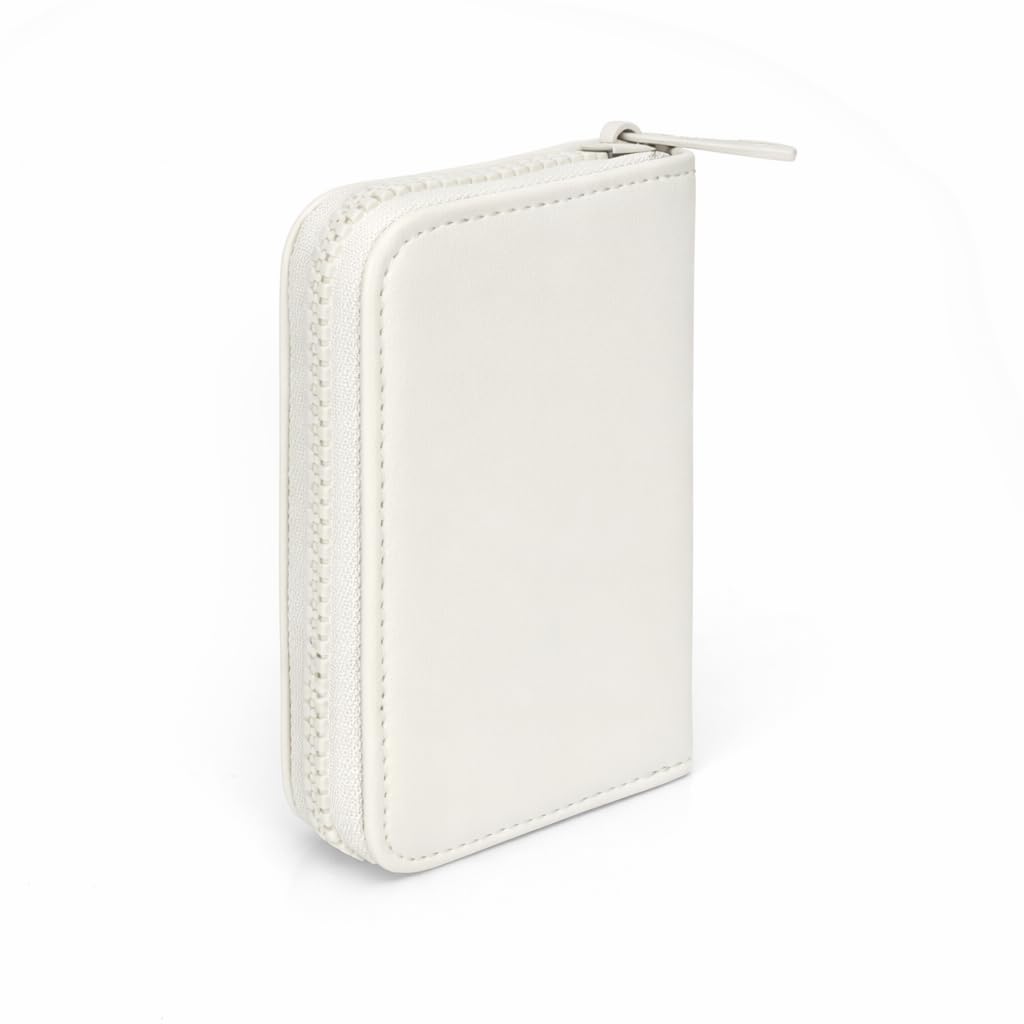 JI TravelMate Hanging Wallet Purse Women's Wallet Zipper Premium Wallet (White)