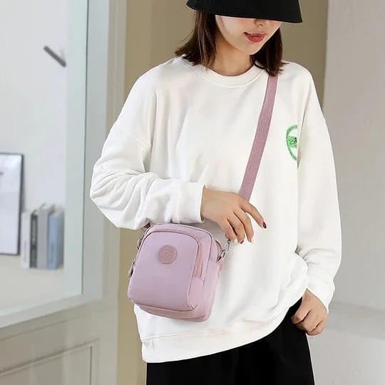 Bag In Compact Black Crossbody Bag for Men and Women, Waterproof Travel and Everyday Sling Bag with Adjustable Strap