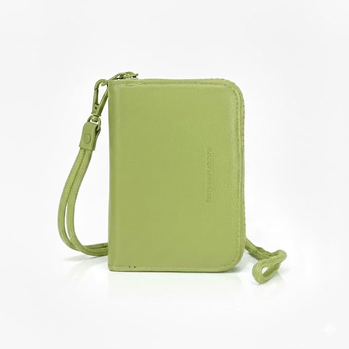 JI TravelMate Hanging Wallet Purse Women's Wallet Zipper Premium Wallet (Light Green)