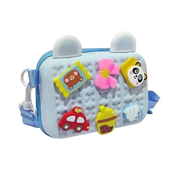J I Cartoon Soft Silicone Bag Crossbody Shoulder Bag Purse Waterproof Anti Fall Stationery Storage Bag Handbag Sweet Birthday Gift For Children Students Girls, Multicolor