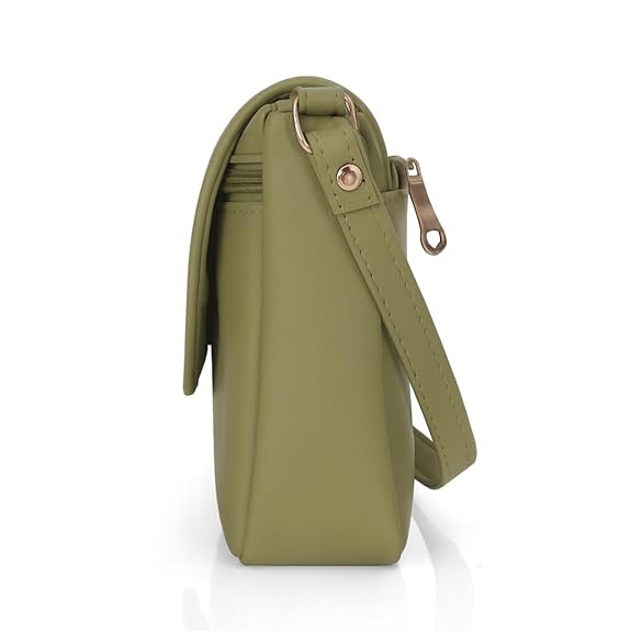 Bag in Stylish Women's Leather Shoulder Bag Embroidered Flap Crossbody Purse with Zipper Compartments & Adjustable Strap