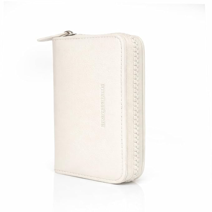 JI TravelMate Hanging Wallet Purse Women's Wallet Zipper Premium Wallet (White)