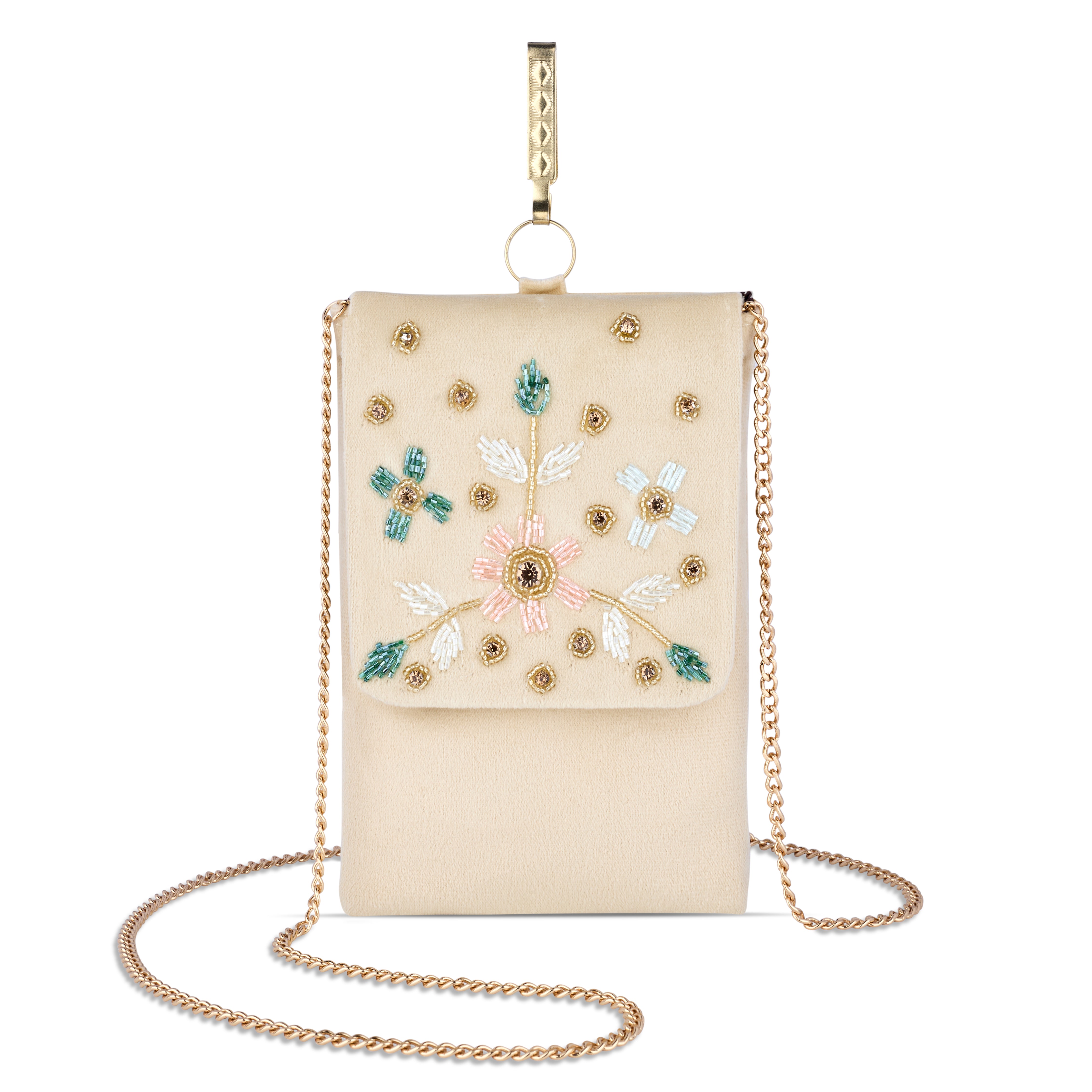 Bag in Floral Beaded Mobile Sling Bag for Women