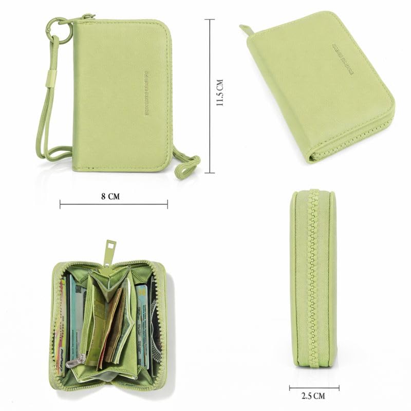 JI TravelMate Hanging Wallet Purse Women's Wallet Zipper Premium Wallet (Light Green)