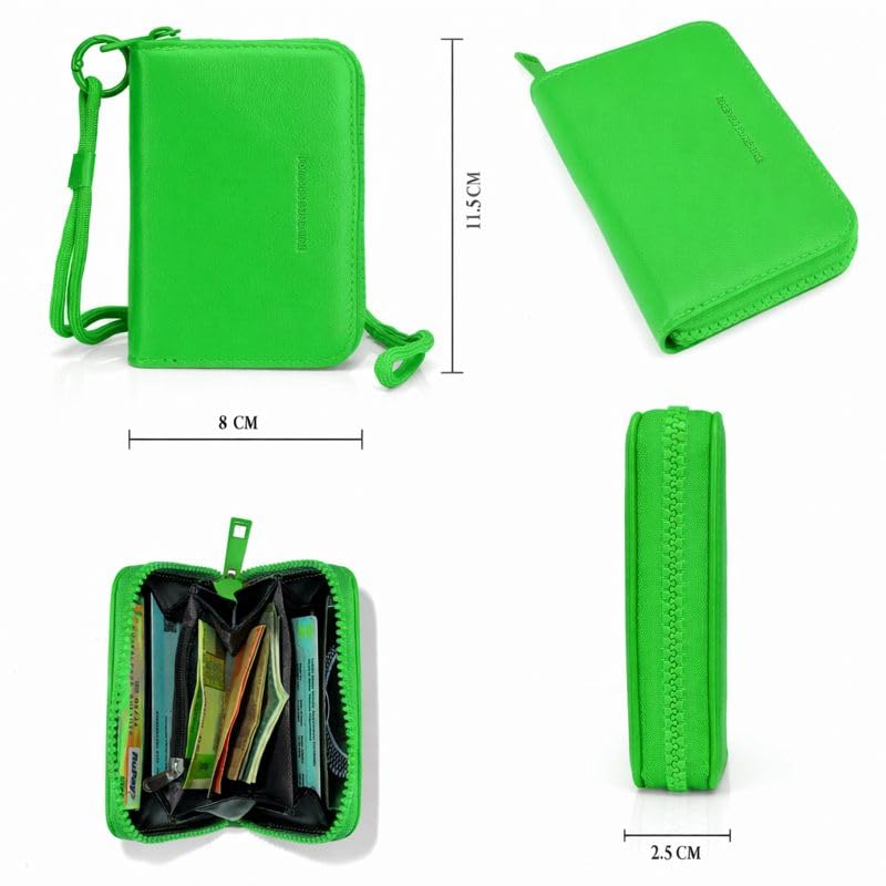 JI TravelMate Hanging Wallet Purse Women's Wallet Zipper Premium Wallet (Green)