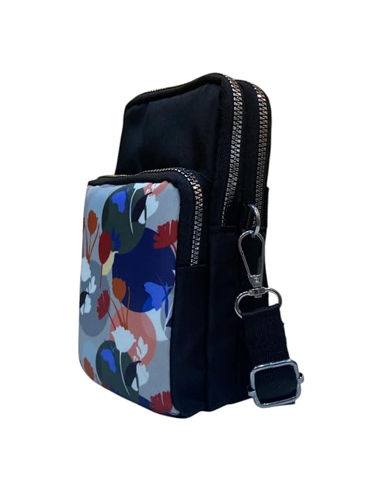 Bag in Bag In Floral Crossbody Bag with Multiple Zippered Compartments - Compact, Stylish and Convenient for Travel and Daily Use