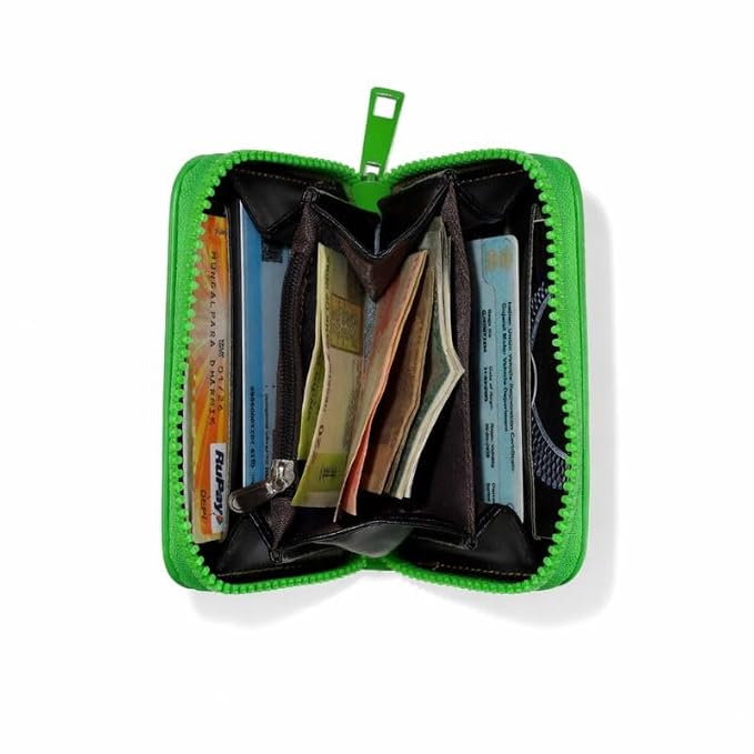 JI TravelMate Hanging Wallet Purse Women's Wallet Zipper Premium Wallet (Green)