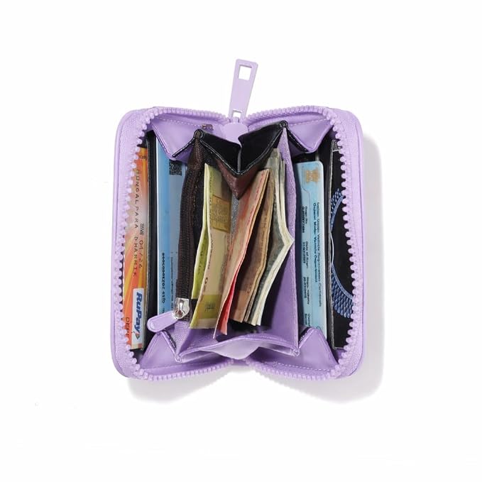 JI TravelMate Hanging Wallet Purse Women's Wallet Zipper Premium Wallet (Purple)