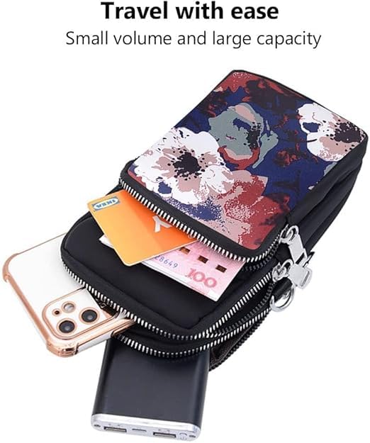 Bag in Women’s Floral Crossbody Phone Bag – Multi-Pocket Small Shoulder Purse with Adjustable Strap