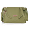Bag in Stylish Women's Leather Shoulder Bag Embroidered Flap Crossbody Purse with Zipper Compartments & Adjustable Strap