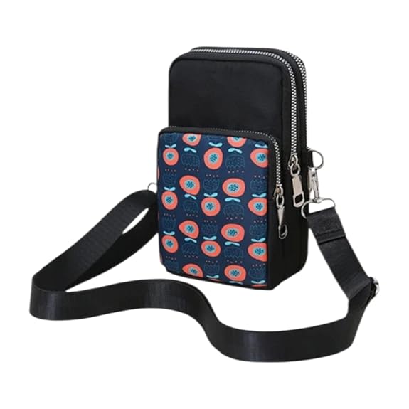 Bag in Bag In Floral Crossbody Bag with Multiple Zippered Compartments - Compact, Stylish and Convenient for Travel and Daily Use