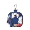 Bag in Mini Coin Purse Pouch with Zipper and Keychain Clip – Small Travel Wallet for Coins, Earbuds, Keys – Compact 10x10x2cm Square Organizer for Women (Blue Flower)