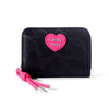 JI ACCESORIES Small Wallet for Girls Credit Card Holder Coin Purse Zipper Small Secure Card Case Cute Wallets Mini Wallets for Women (Black)