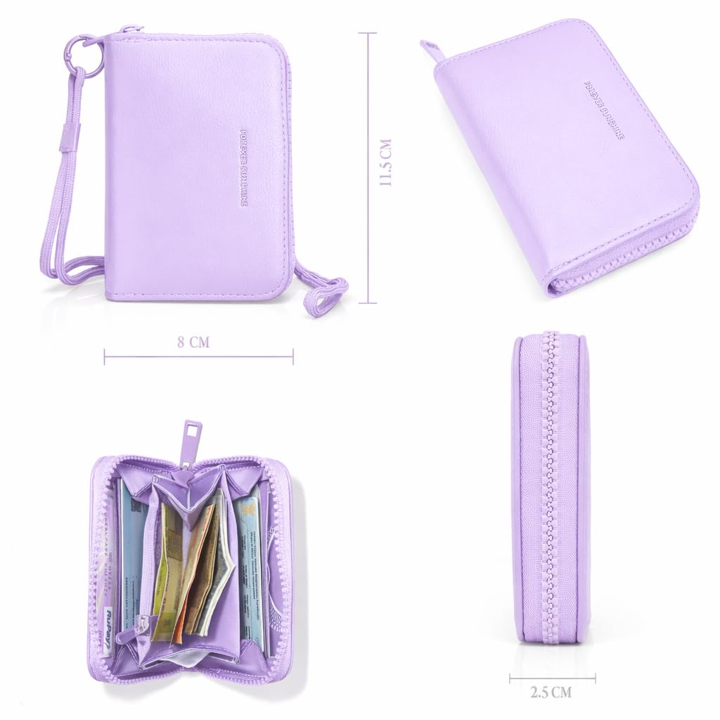 JI TravelMate Hanging Wallet Purse Women's Wallet Zipper Premium Wallet (Purple)
