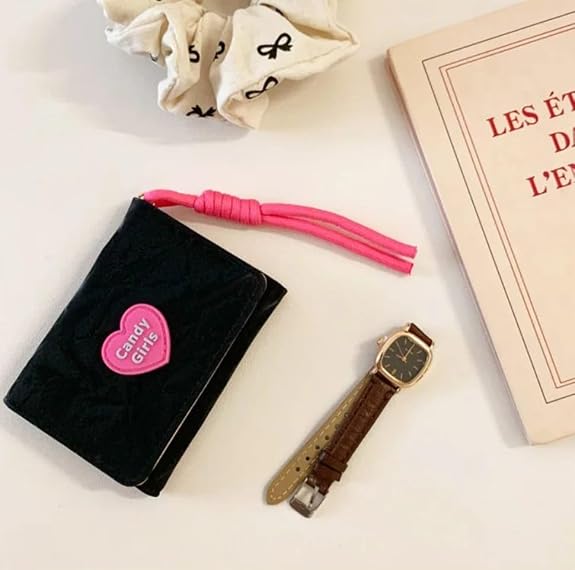 Bag in Trendy Candy Girls Wallet with Pink Heart Logo Stylish and Playful Mini Wallet for Teens