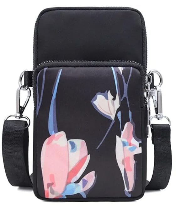 Bag in Bag In Floral Crossbody Bag with Multiple Zippered Compartments - Compact, Stylish and Convenient for Travel and Daily Use