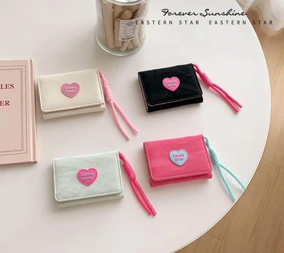 Bag in Trendy Candy Girls Wallet with Pink Heart Logo Stylish and Playful Mini Wallet for Teens