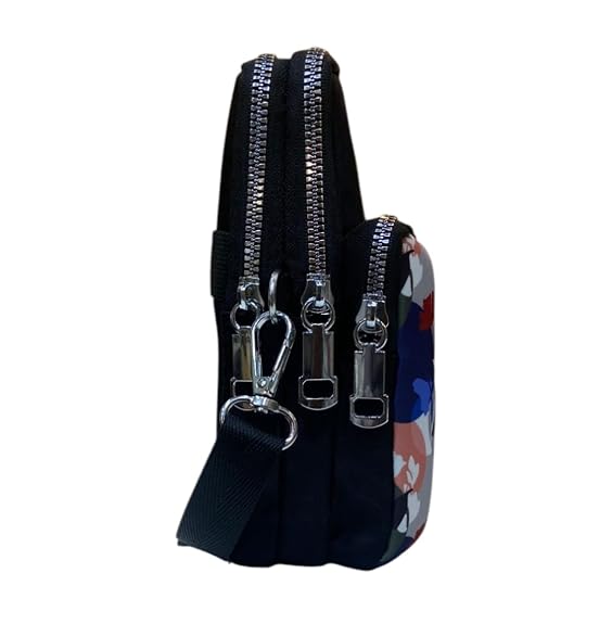 Bag in Bag In Floral Crossbody Bag with Multiple Zippered Compartments - Compact, Stylish and Convenient for Travel and Daily Use