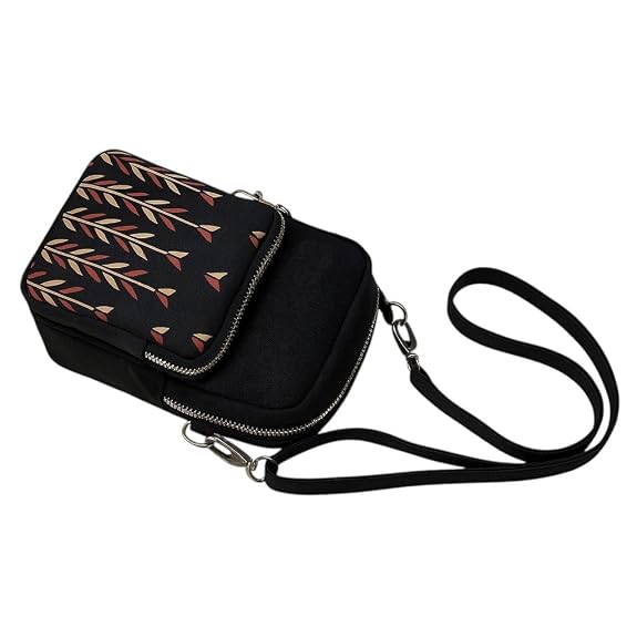 Bag in Bag In Floral Crossbody Bag with Multiple Zippered Compartments - Compact, Stylish and Convenient for Travel and Daily Use