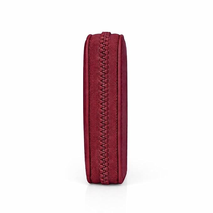 JI TravelMate Hanging Wallet Purse Women's Wallet Zipper Premium Wallet (Maroon)