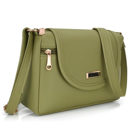 Bag in Stylish Women's Leather Shoulder Bag Embroidered Flap Crossbody Purse with Zipper Compartments & Adjustable Strap