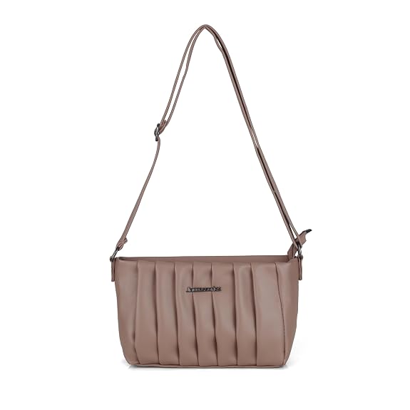 J I Quilted Crossbody Sling Bag for Women Soft Padded Design, Adjustable Strap, Compact Everyday Shoulder Purse