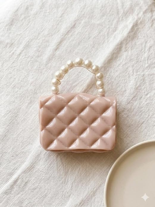 J I Kids Pearl Handle Mini Purse Bag Cute Cartoon Decorative Handbag for Girls