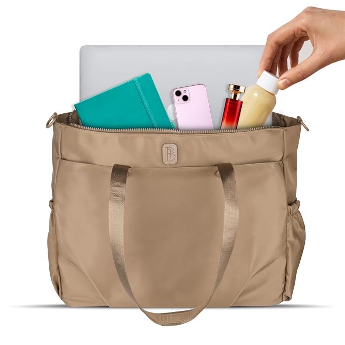 Bag in Premium Large Capacity Everyday Tote Bag for Women with Zipper Closure and Multi Pocket Storage