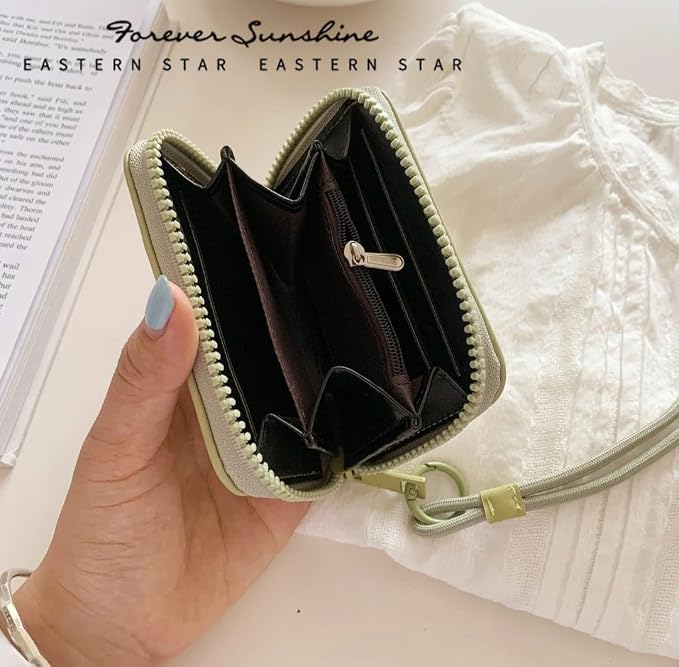 JI TravelMate Hanging Wallet Purse Women's Wallet Zipper Premium Wallet (Light Green)