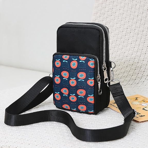 Bag in Bag In Floral Crossbody Bag with Multiple Zippered Compartments - Compact, Stylish and Convenient for Travel and Daily Use
