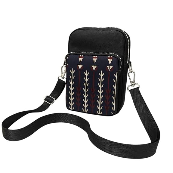 Bag in Bag In Floral Crossbody Bag with Multiple Zippered Compartments - Compact, Stylish and Convenient for Travel and Daily Use